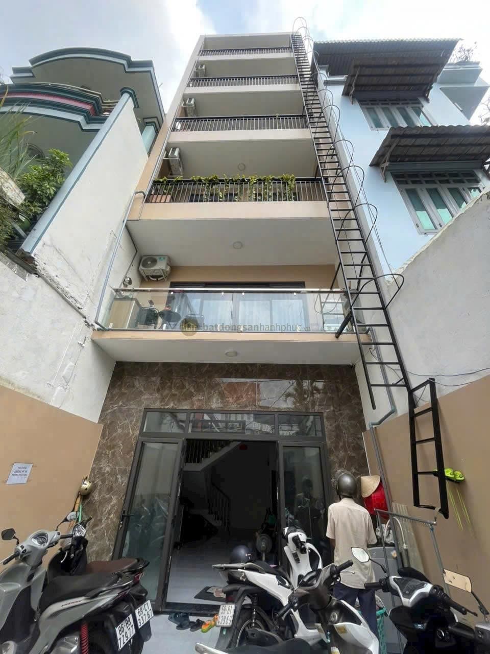 BÁN NHÀ MẶT TIỀN KD AN NHƠN - 6 TẦNG 11 CĂN HỘ DỊCH VỤ - ĐỐI DIỆN TRƯỜNG QUỐC TẾ - GIÁ 12.6 TỶ